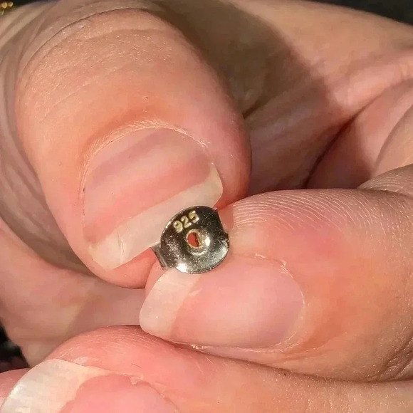 3/$30 Modern Gents Diamond Sterling Silver Studs - Picture 6 of 7